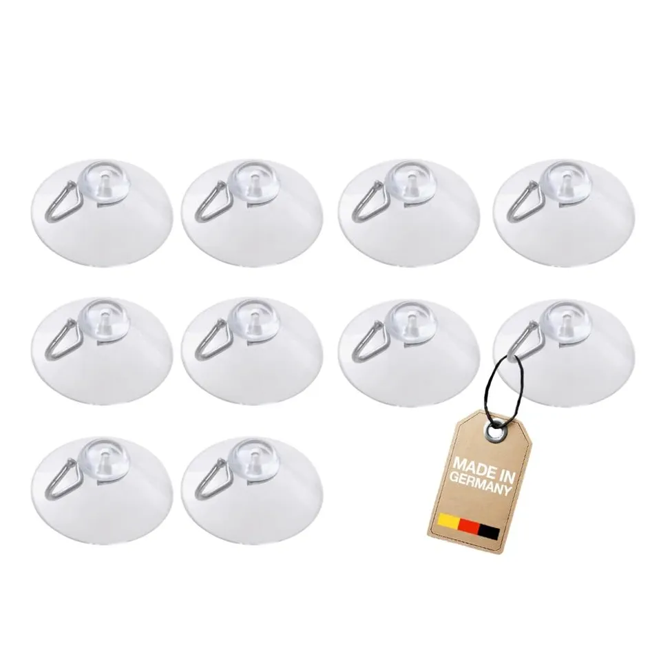 westmark-531822e1-lot-de-10-crochets-ventouse-2-cm-plastique-m-tal-transparent-a image 1