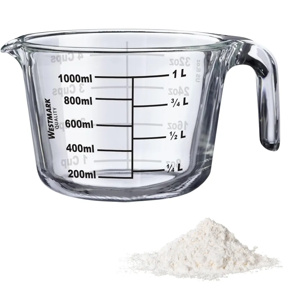 westmark-30632260-verre-doseur-1-litre-en-verre-borosilicate-transparent-noir image 1