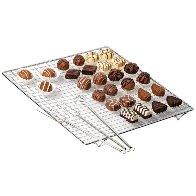 westmark-31472260-set-pralines-4-pi-ces-2-fourchettes-tremper-broche-spirale-gri image 1