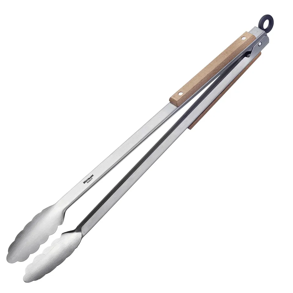 westmark-classic-wood-maxi-pince-grillade-et-pince-servir-44-cm-acier-inoxydable image 1