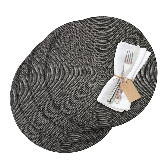 westmark-circle-sets-de-table-ronds-38-cm-anthracite-lot-de-4-coton-polypropyl-n image 1
