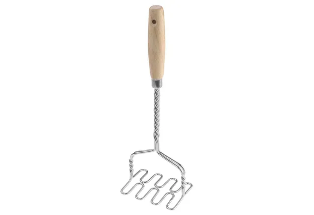 westmark-presse-pur-e-en-acier-inoxydable-avec-manche-en-bois-34-cm-mod-le-61272 image 1