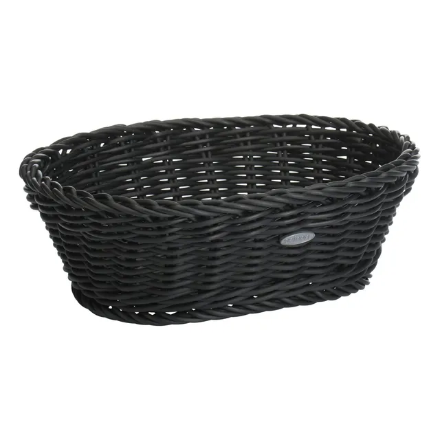 saleen-2038919-corbeille-ovale-noire-tiss-e-la-main-25-5-x-19-x-8-cm-alimentaire image 1
