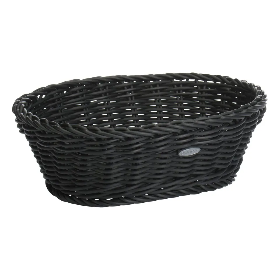 saleen-2038919-corbeille-ovale-noire-tiss-e-la-main-25-5-x-19-x-8-cm-alimentaire image 1