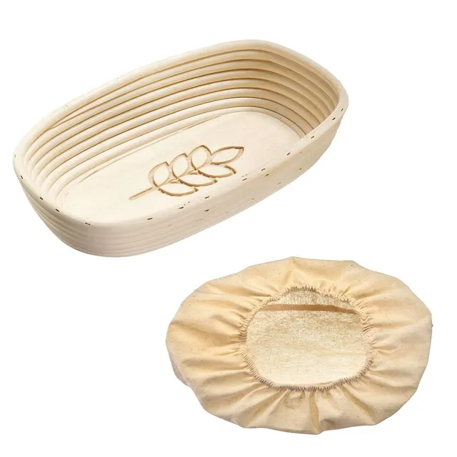 westmark-panier-fermentation-ovale-en-roseau-avec-housse-en-coton-pi-inclus-rose image 1