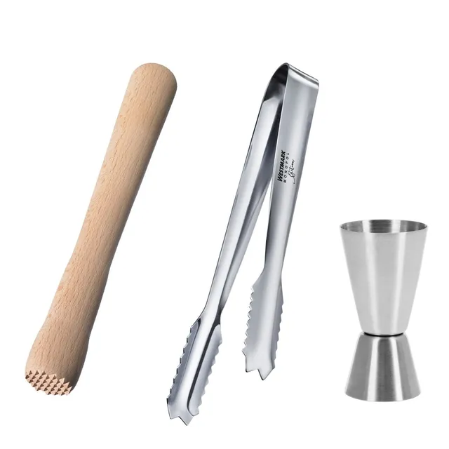 westmark-arctica-woody-627722e8-set-de-bar-3-pi-ces-pilon-caipirinha-en-bois-de- image 1
