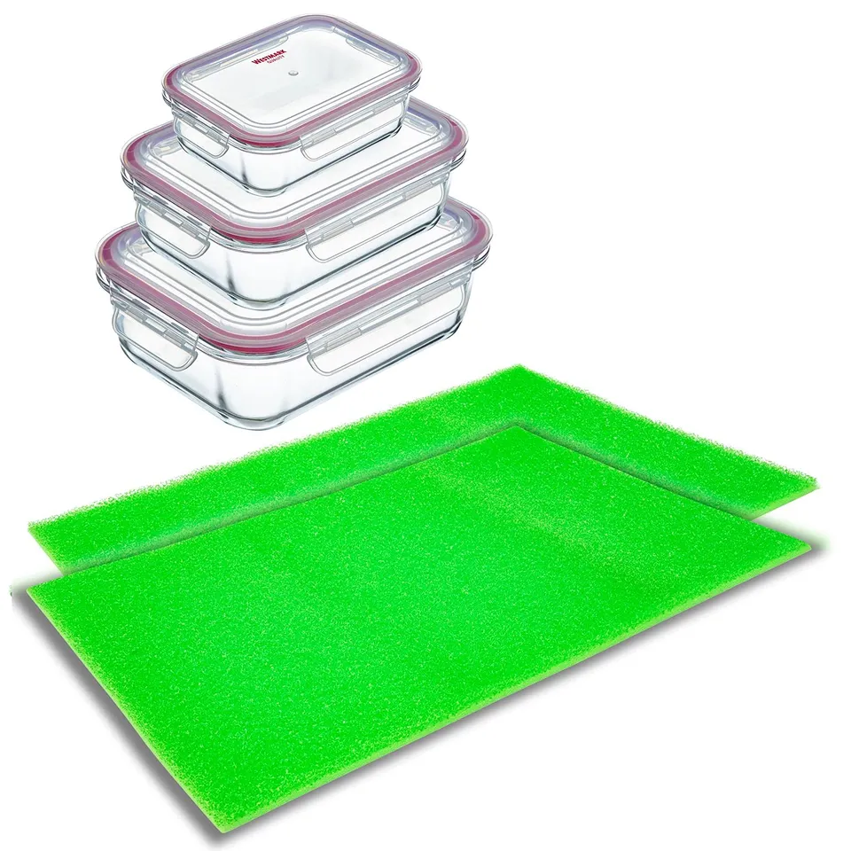 westmark-234422e7-set-de-conservation-en-verre-4-pi-ces-avec-tapis-de-r-frig-rat image 1