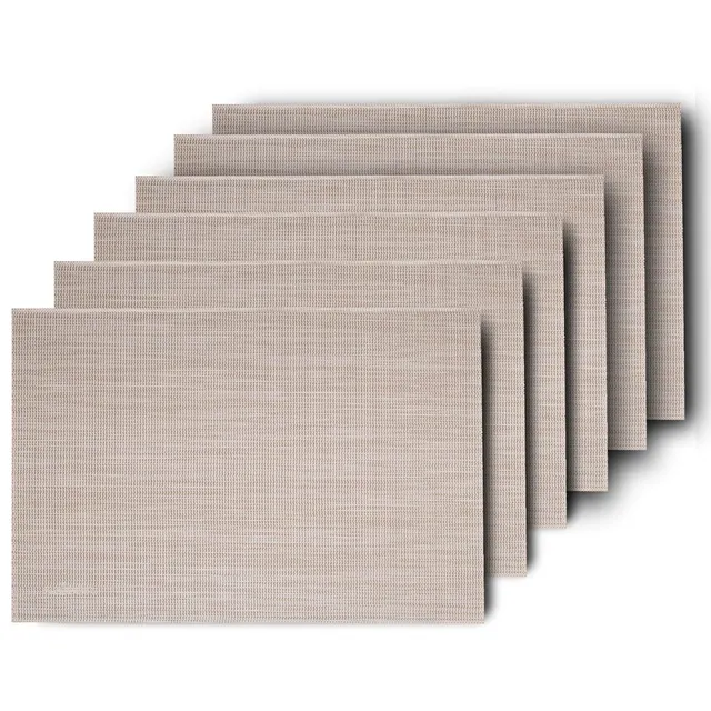 westmark-uni-lot-de-6-sets-de-table-42-x-32-cm-beige-blanc-chin image 1