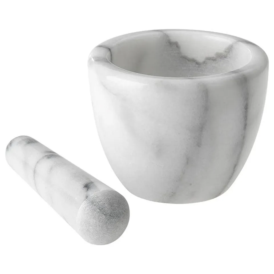 westmark-gourmet-mortier-avec-pilon-en-marbre-naturel-haut-10-x-7-5-cm-blanc-gri image 1
