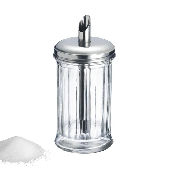 westmark-sucrier-new-york-300-ml-verre-acier-inoxydable-argent-transparent-65242 image 1
