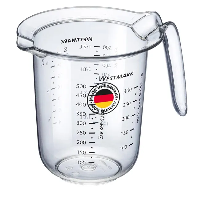 westmark-cruche-pichet-mesureur-gradu-0-5-l-avec-bec-verseur-plastique-transpare image 1