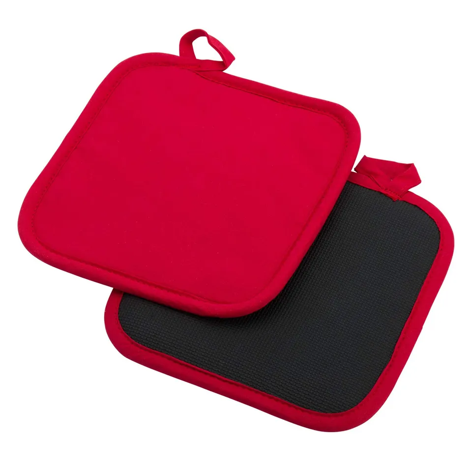 westmark-set-de-2-maniques-carr-es-20-x-20-cm-coton-et-n-opr-ne-antid-rapant-rou image 1