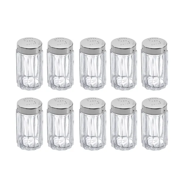 westmark-traditionell-sali-re-en-verre-et-acier-inoxydable-set-de-10-50-ml-bec-d image 1