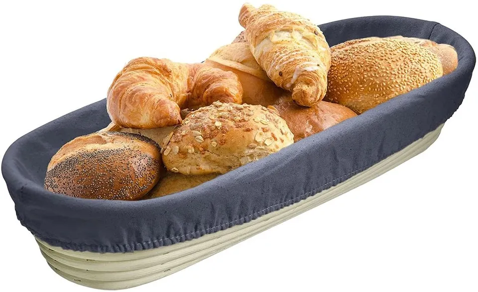 westmark-housse-textile-pour-panier-pain-ovale-coton-anthracite-39-5-x-15-5-cm-3 image 1