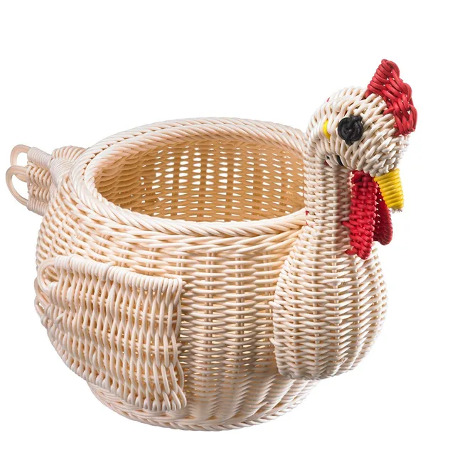 westmark-saleen-berta-panier-de-d-coration-poule-en-polypropyl-ne-tress-ivoire-3 image 1