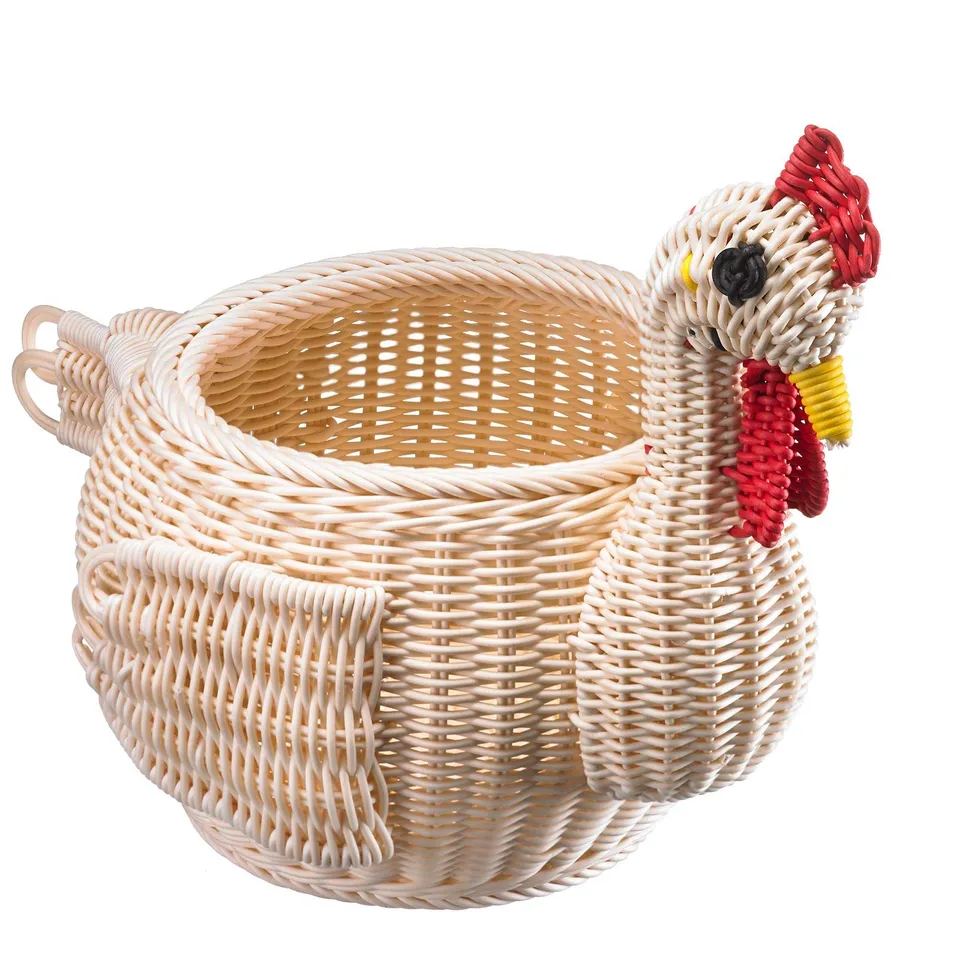 westmark-saleen-berta-panier-de-d-coration-poule-en-polypropyl-ne-tress-ivoire-3 image 1