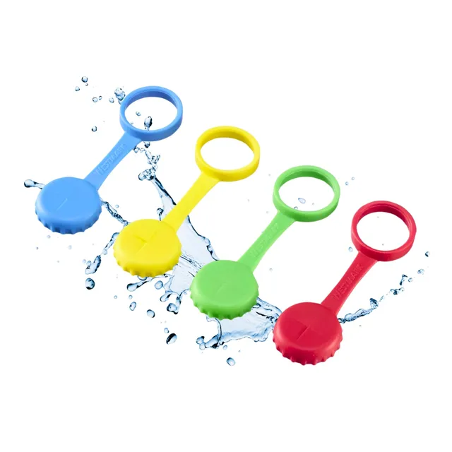 westmark-44412260-lot-de-4-bouchons-en-silicone-avec-fente-pour-pailles-sans-bpa image 1