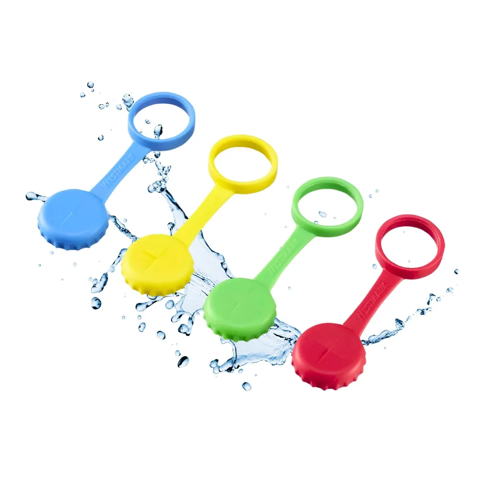 westmark-44412260-lot-de-4-bouchons-en-silicone-avec-fente-pour-pailles-sans-bpa image 1