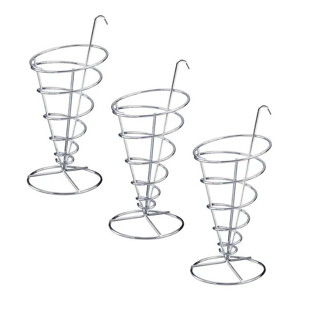 westmark-691422e2-tapas-friends-lot-de-3-supports-frites-coniques-en-acier-inoxy image 1