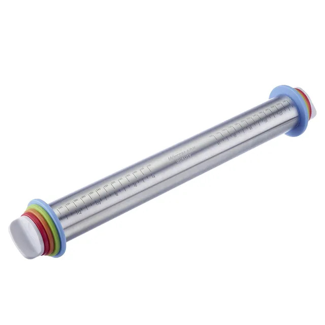 westmark-30452260-rouleau-p-tisserie-en-acier-inoxydable-avec-4-anneaux-d-paisse image 1