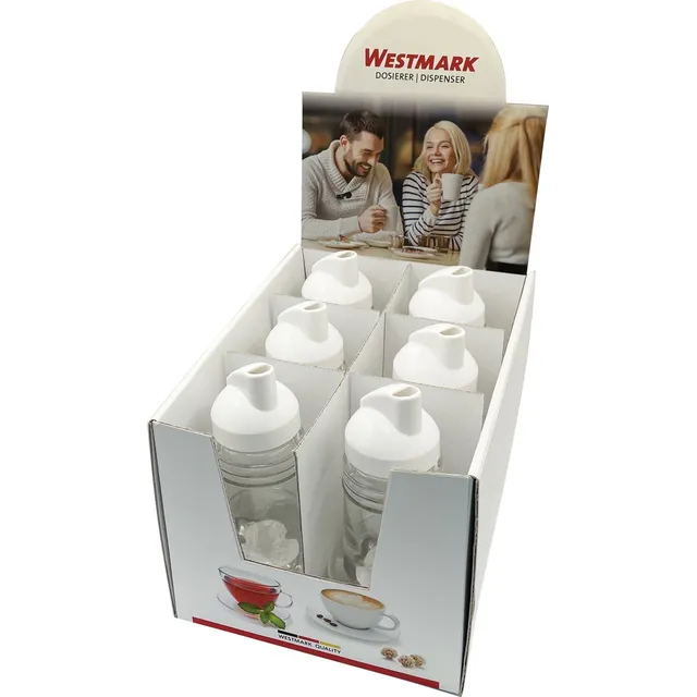 westmark-63482611-lot-de-6-arroseurs-en-verre-150-ml-transparent-blanc-fabriqu-e image 1