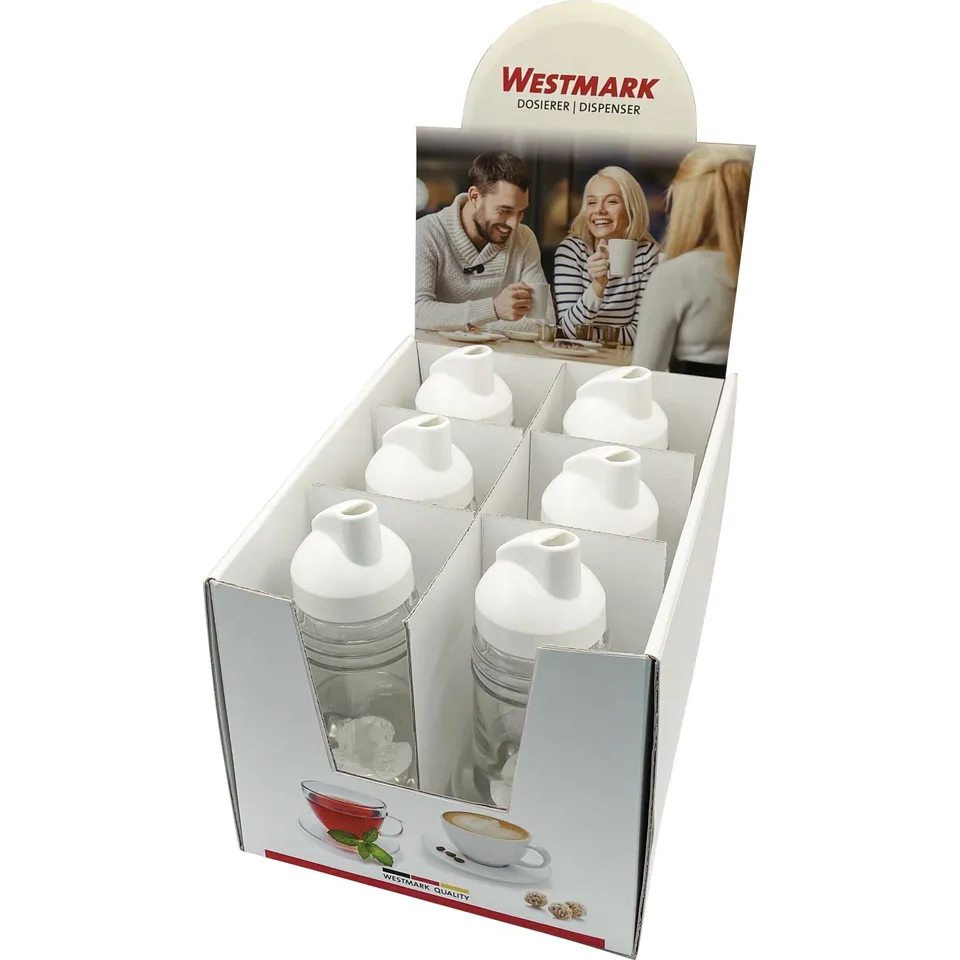 westmark-63482611-lot-de-6-arroseurs-en-verre-150-ml-transparent-blanc-fabriqu-e image 1