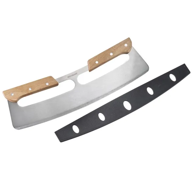 westmark-coupe-pizza-pro-lame-en-acier-inoxydable-poign-e-en-bois-avec-prot-ge-l image 1