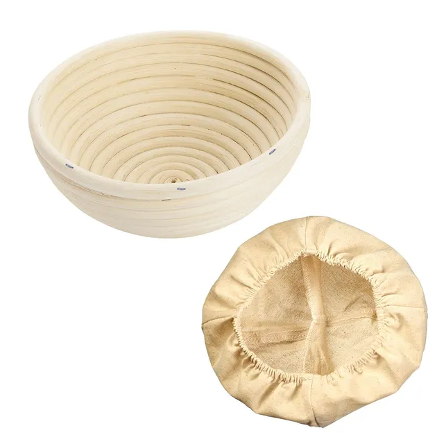 westmark-3208227b-panier-fermentation-rond-en-rotin-avec-couvercle-en-coton-beig image 1