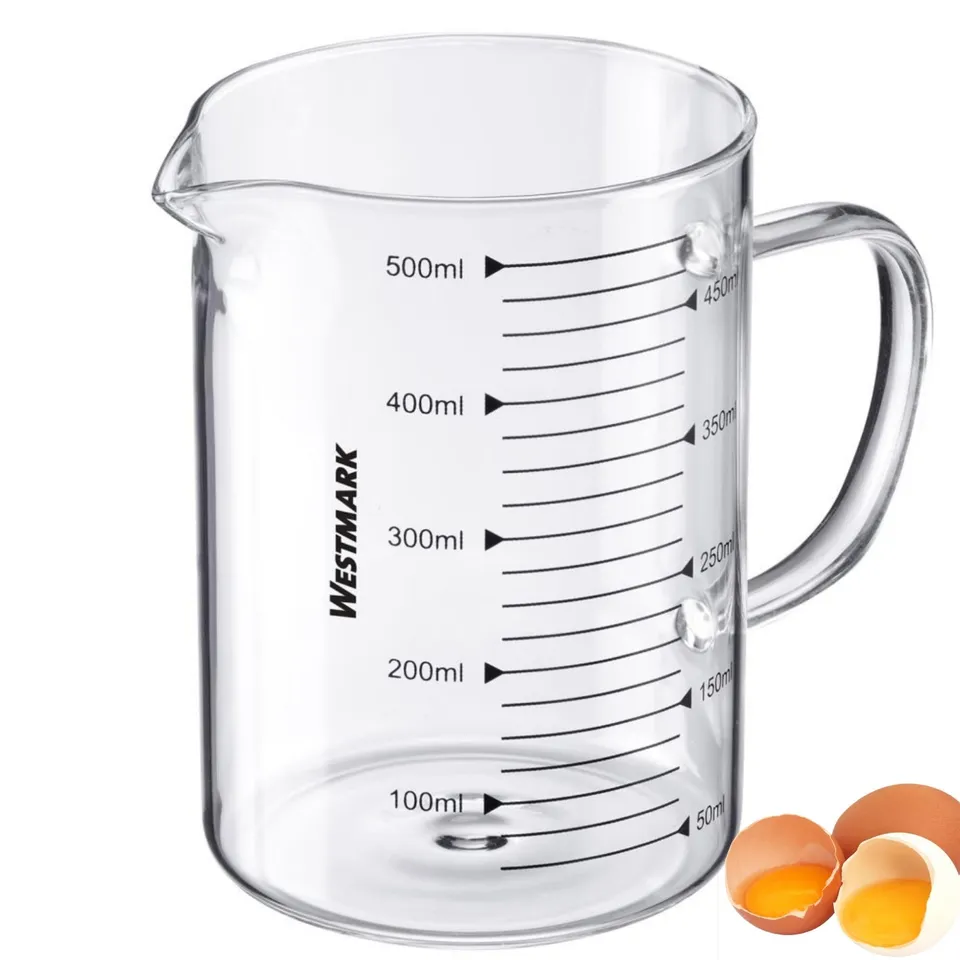 westmark-gobelet-doseur-en-verre-0-5-l-avec-chelle-ml-poign-e-ergonomique-r-sist image 1