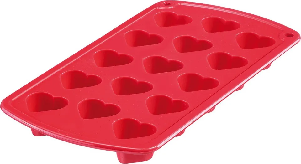 westmark-30212260-moule-pralines-c-ur-en-silicone-rouge-12-x-22-x-1-9-cm-effet-a image 1