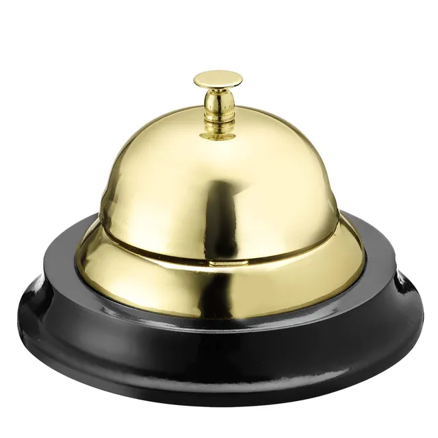 westmark-nobel-cloche-de-table-r-ception-12-cm-bois-acier-or-noir-63222260 image 1
