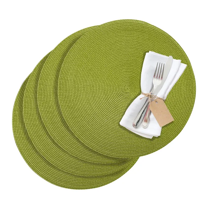 westmark-circle-01211095154-lot-de-4-sets-de-table-ronds-lavables-vert-38-cm-cot image 1