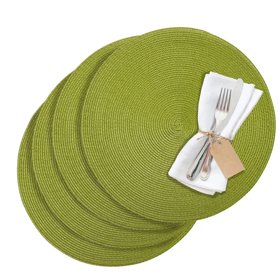 westmark-circle-01211095154-lot-de-4-sets-de-table-ronds-lavables-vert-38-cm-cot image 1