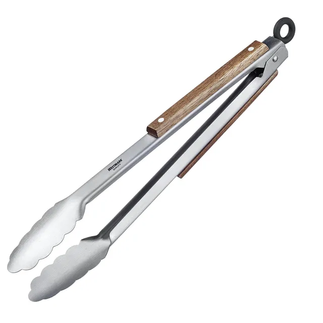 westmark-16282270-pince-barbecue-classic-wood-midi-pince-service-inox-31-cm-avec image 1