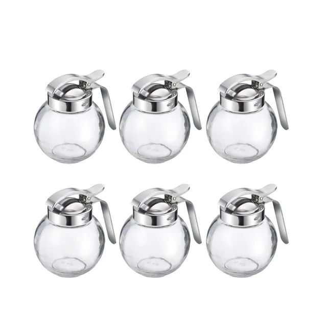 westmark-654022e2-roma-lot-de-6-distributeurs-miel-en-verre-et-acier-inoxydable- image 1