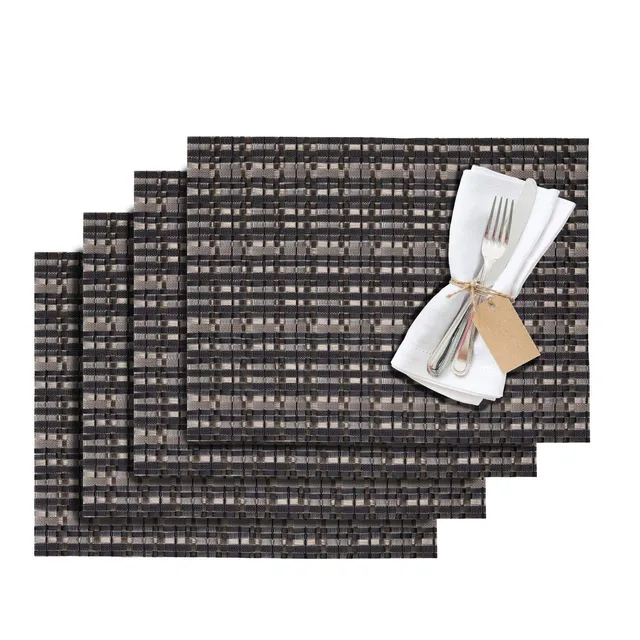 westmark-01210386150-elegance-set-de-table-vinyle-polyester-anthracite-argent-lo image 1