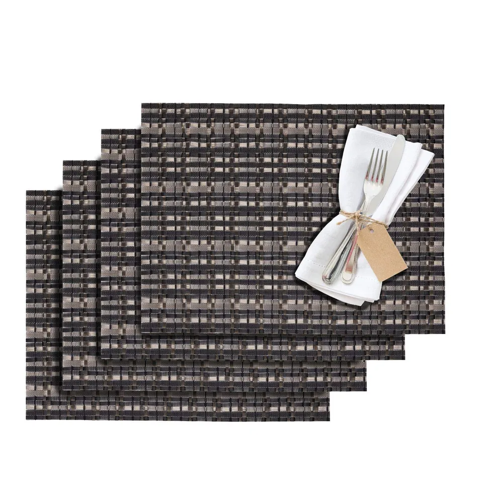 westmark-01210386150-elegance-set-de-table-vinyle-polyester-anthracite-argent-lo image 1