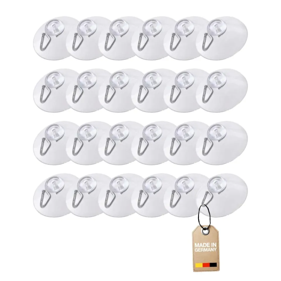 westmark-531822e3-crochets-ventouse-set-de-24-2-cm-plastique-pvc-acier-transpare image 1