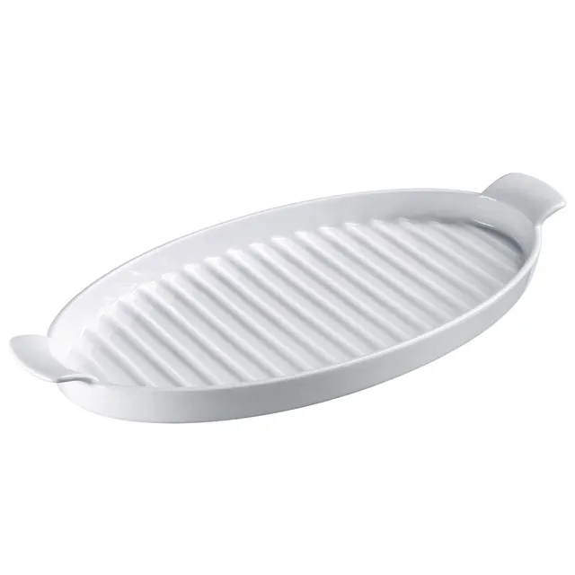 westmark-plat-servir-et-asperges-ovale-en-porcelaine-blanche-39-5-cm-2-poign-es- image 1
