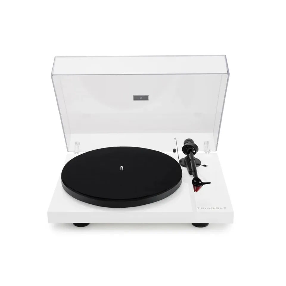 triangle-lunar-3-platine-vinyle-blanc-entra-nement-par-courroie-bras-en-carbone- image 1
