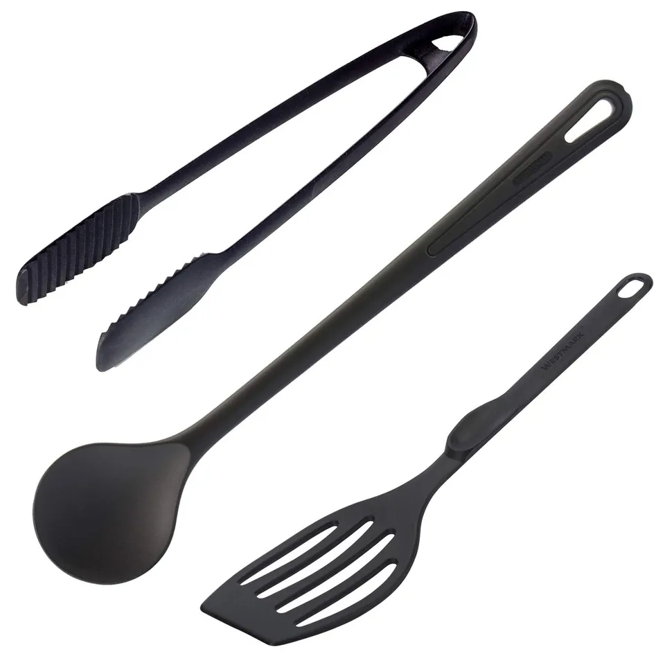 westmark-gentle-set-d-ustensiles-de-cuisine-3-pi-ces-spatule-cuill-re-pince-poly image 1
