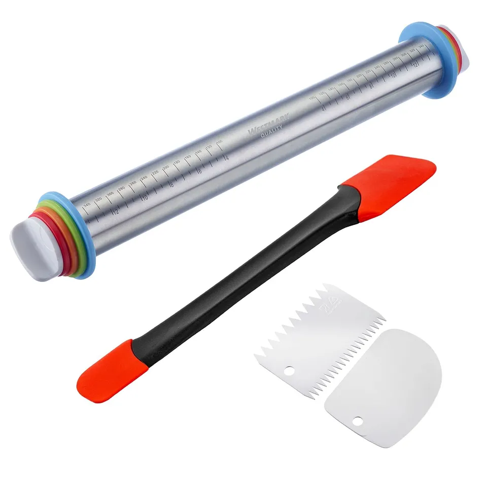 westmark-304522e6-ensemble-rouleau-p-tisserie-et-grattoirs-en-acier-inoxydable-a image 1