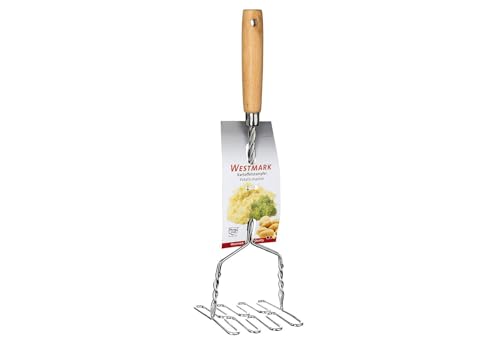 westmark-presse-pur-e-en-acier-inoxydable-avec-manche-en-bois-34-cm-mod-le-61272 image 6