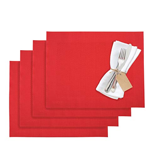 westmark-set-de-4-sets-de-table-saleen-42-x-32-cm-synth-tique-aspect-textile-rou image 8