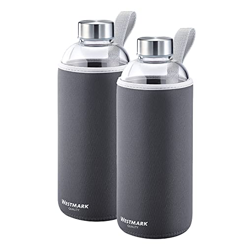westmark-viva-set-de-2-gourdes-en-verre-1000-ml-avec-housse-de-protection-sans-b-2 image 8