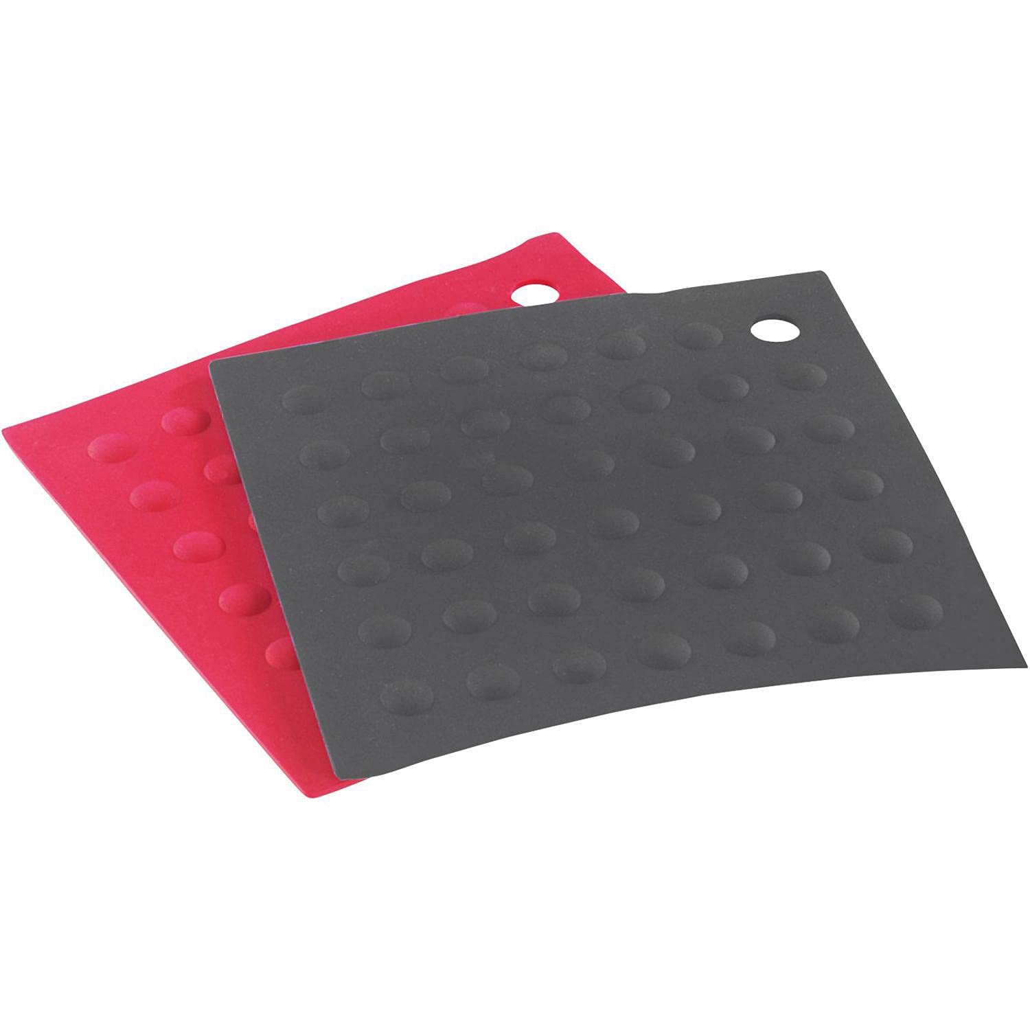 westmark-15582270-dessous-de-plat-en-silicone-rouge-noir-17-7-x-17-7-cm-lot-de-2 image 1