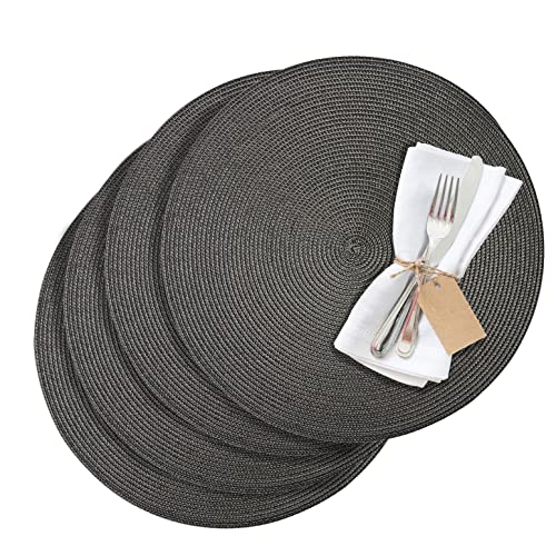 westmark-circle-sets-de-table-ronds-38-cm-anthracite-lot-de-4-coton-polypropyl-n image 7