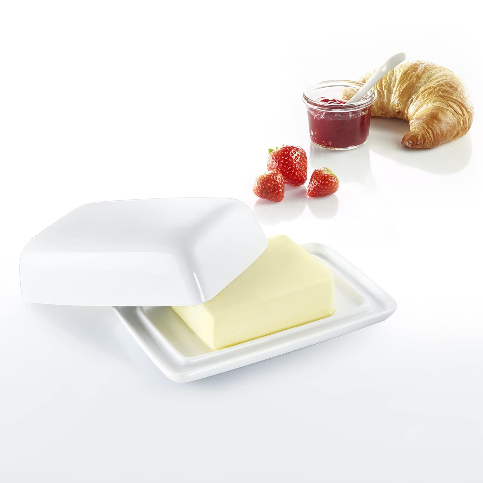 westmark-beurrier-20892260-beurrier-d-coratif-en-c-ramique-blanche-18-5-cm-avec- image 8