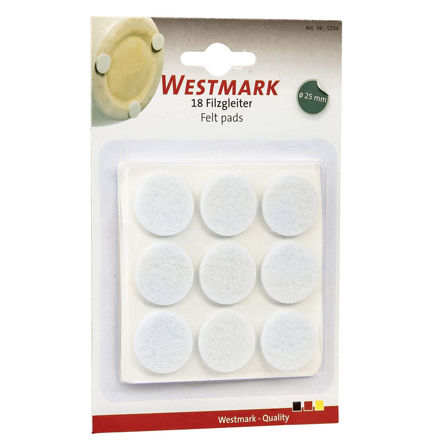 westmark-patins-en-feutre-16-pi-ces-25-mm-blanc-protection-des-sols-d-licats image 5
