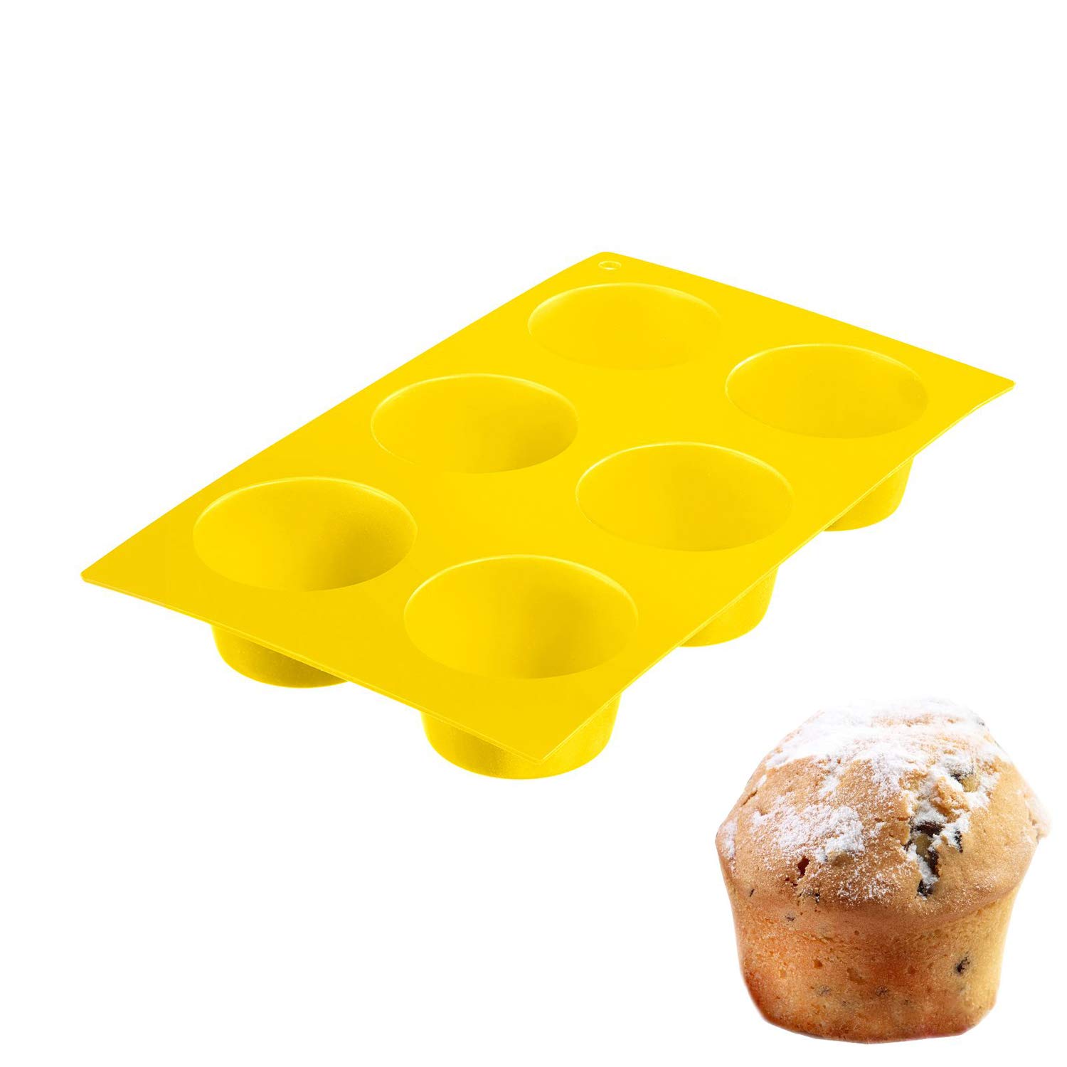 westmark-3015227y-moule-muffins-6-cavit-s-en-silicone-jaune-29-5-x-17-5-x-4-cm-a image 2